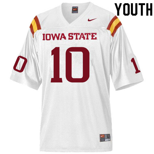 Youth #10 Tayvonn Kyle Iowa State Cyclones College Football Jerseys Sale-White - Click Image to Close